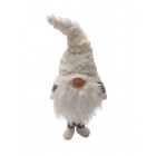 Natale Pupazzo Babbo Natale bianco/grigio 50cm